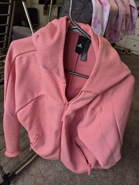 adidas Pink Hooded Zip-Up Jacket